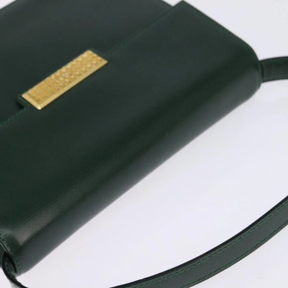 Christian Dior Shoulder Bag Leather Green Gold Auth BA6365 - Picture 7 of 16